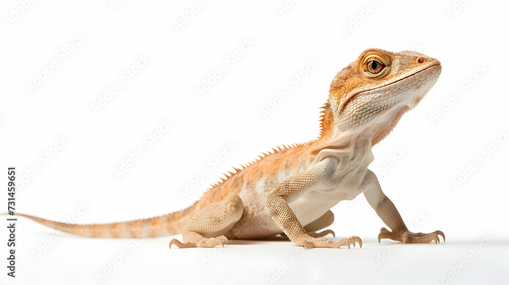 Fototapeta premium A bearded anole displaying its dewlap