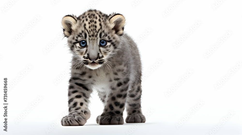 Obraz premium A captivating snow leopard cub