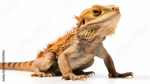 A bearded dragon in a regal stance