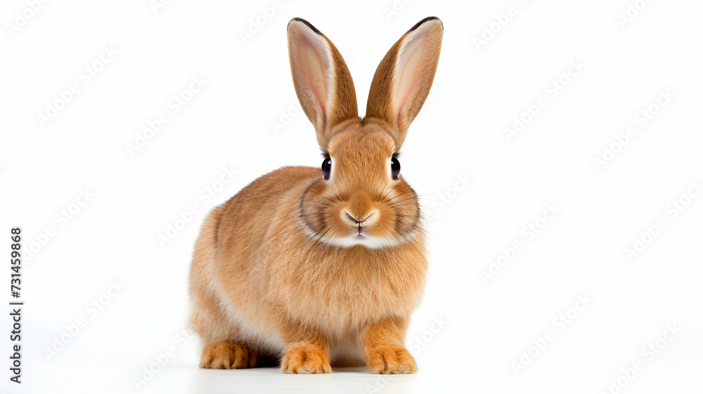 A contented pet rabbit lounging