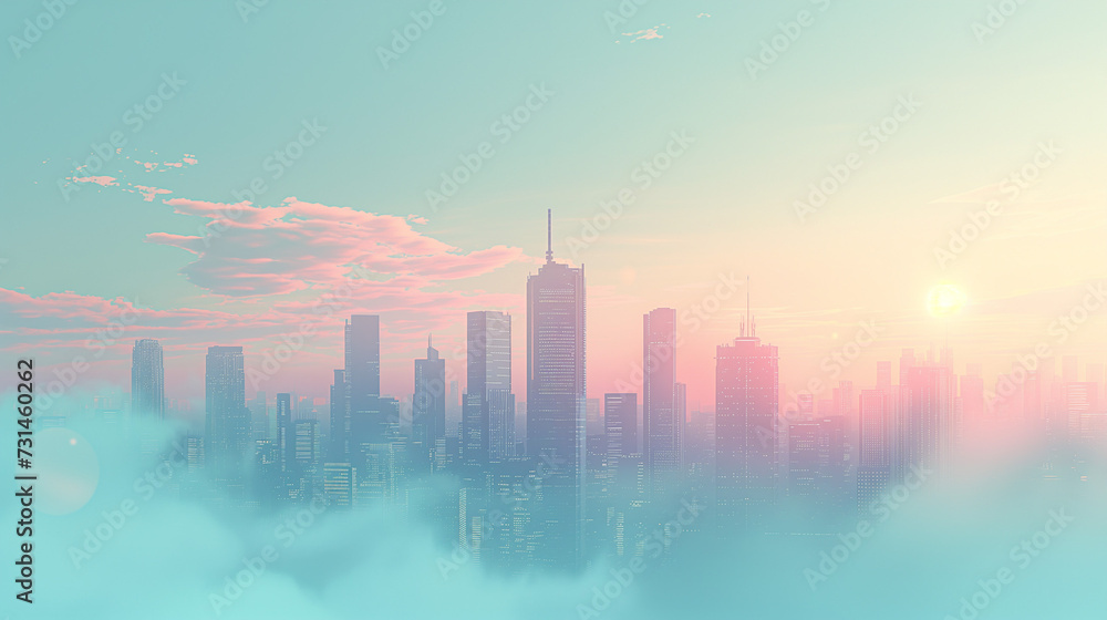 雲に浮かぶ幻想的な都市