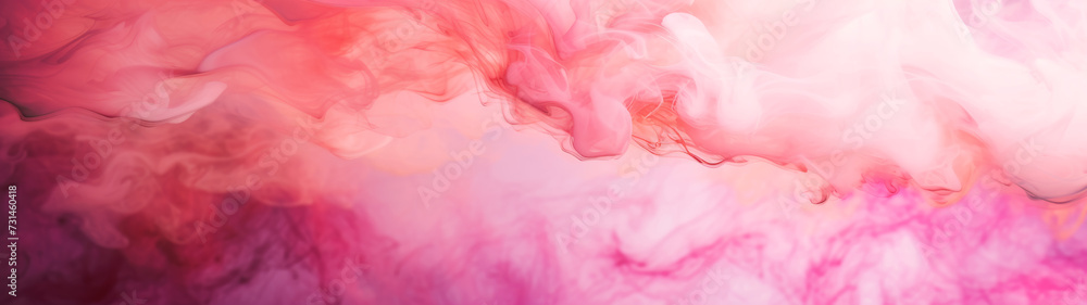 Painting of Pink and White Clouds on a Pink Background