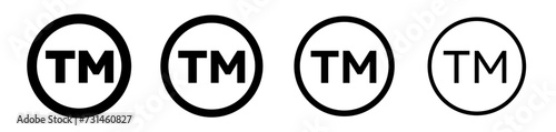 Brand Legitimacy Line Icon. Trademark Representation icon in black and white color. photo