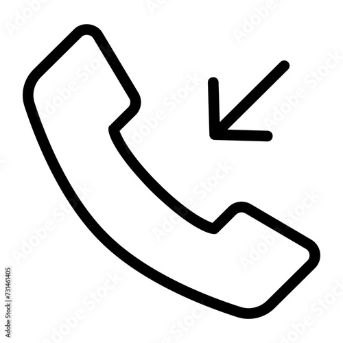 incoming call outline icon