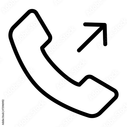 outgoing call outline icon