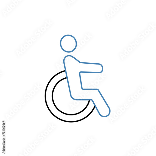 disability concept line icon. Simple element illustration. disability concept outline symbol design.