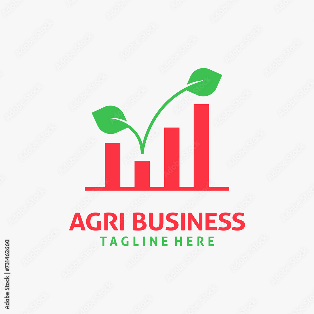 Leaf and chart for agribusiness logo design Leaf and chart for agribusiness logo design