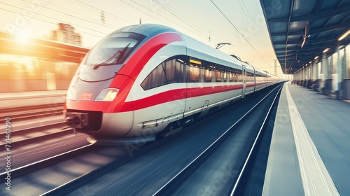 The city lights dance in harmony with this high-speed train, creating a mesmerizing spectacle of motion and urban beauty