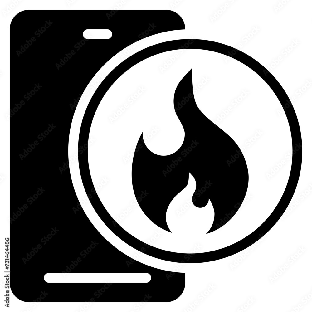 phone mobile caution call fire emergency solid glyph phone mobile caution call fire emergency solid glyph