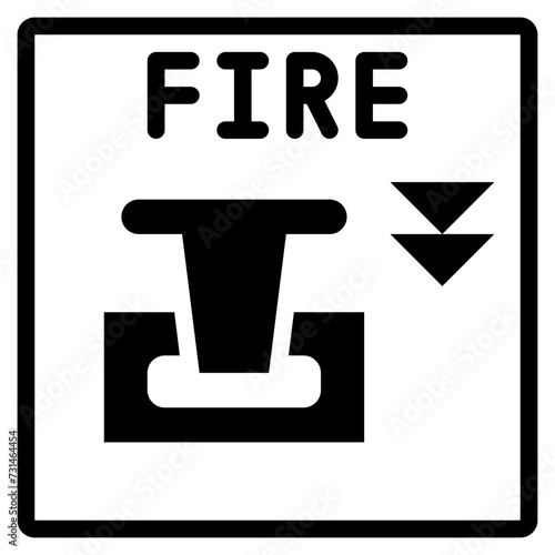 fire caution alarm warning push loud emergency solid glyph