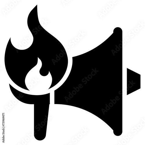 fire loud alarm warning emergency solid glyph