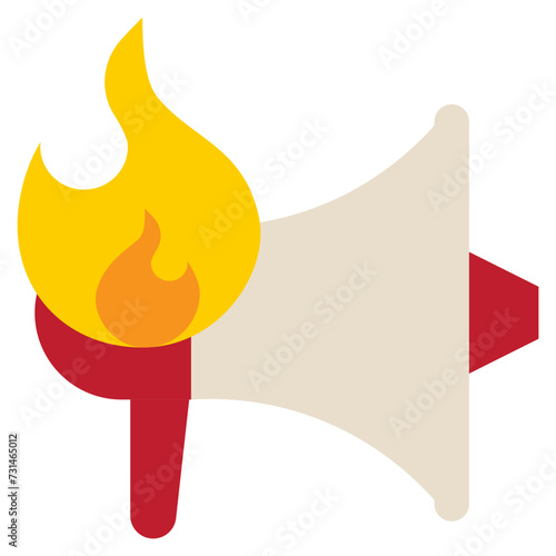 fire loud alarm warning emergency flat style
