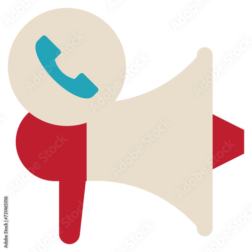 phone call warning loud emergency contact flat style