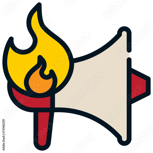 fire loud alarm warning emergency filled outline