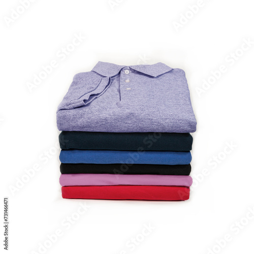 stack of clothes isolated polo shirts
