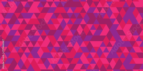 Abstract geometric pattern triangle vector mosaic square tile pink color backdrop background. colorful square light style retro illustration texture background.