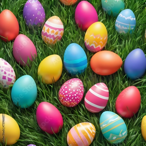 easter eggs in the grass wallpaper