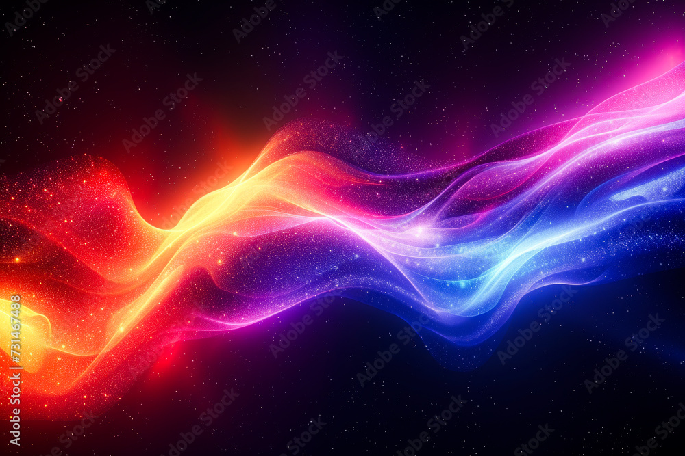 Abstract Cosmic Waves in Neon Colors. Abstract Cosmic Waves in Neon Colors.