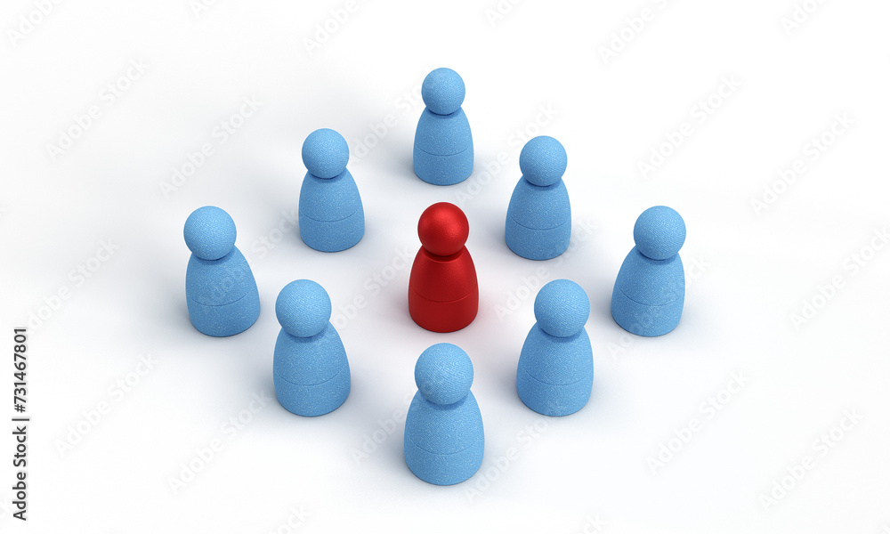 Group teamwork blue color red pink different business icon object colleague together cooperation work job occupation businesswoman businessman planning friendship entrepreneur happy hr human resource 