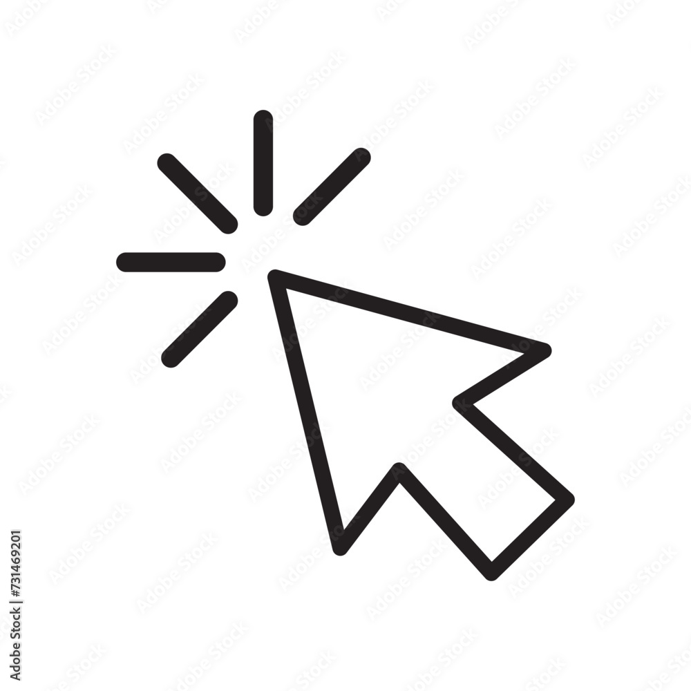 Computer mouse click pointer cursor arrow flat icon for apps and websites Computer mouse click pointer cursor arrow flat icon for apps and websites