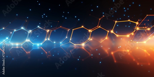 Glowing Hexagon Concept Futuristic Light Color Surface photo