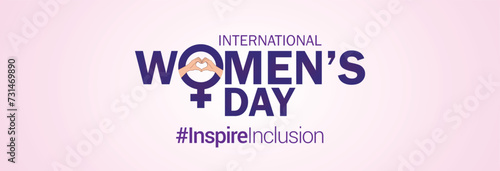International women's day concept poster. Woman sign illustration background. 2024 women's day campaign theme- #InspireInclusion