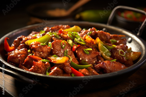 Close-Up of a Pan of Food on a Table © Professional Art