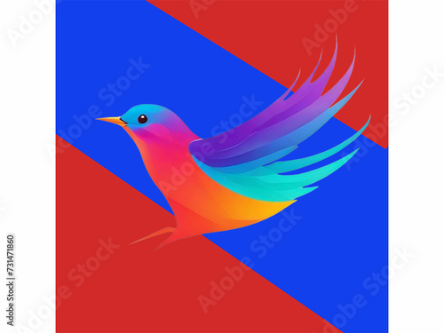 Bird colorful gradient vector design