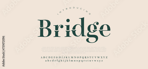 Bridge font creative modern alphabet fonts. Typography colorful bold with color dot regular. vector illustrator