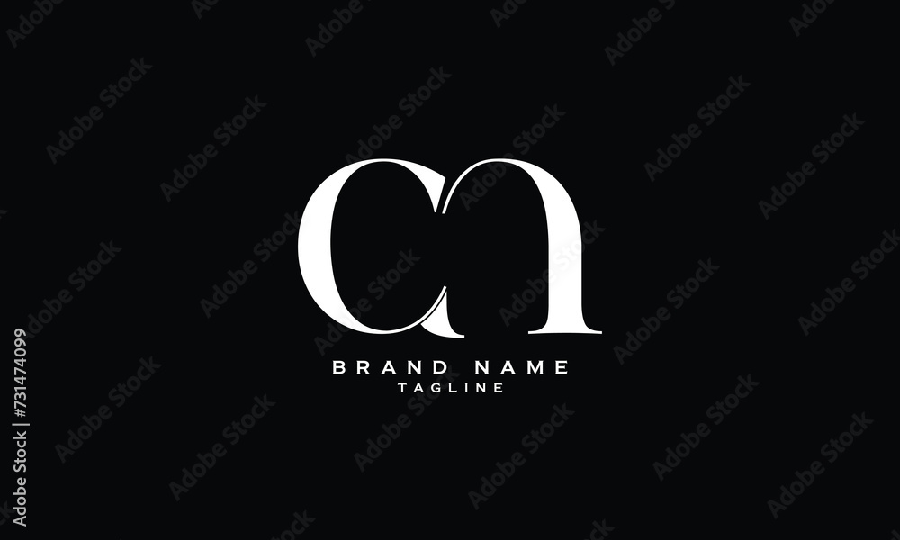 CM, MC, Abstract initial monogram letter alphabet logo design
