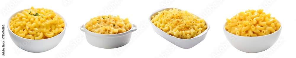 Macaroni Cheese isolated on a transparent PNG background, white background , Generative Ai Macaroni Cheese isolated on a transparent PNG background, white background , Generative Ai