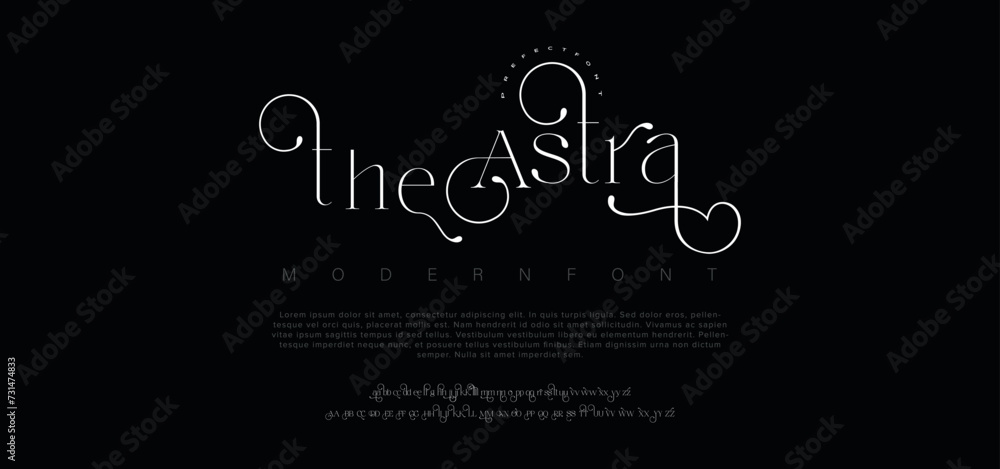 Classic lettering serif fonts decorative vintage retro concept. vector illustration