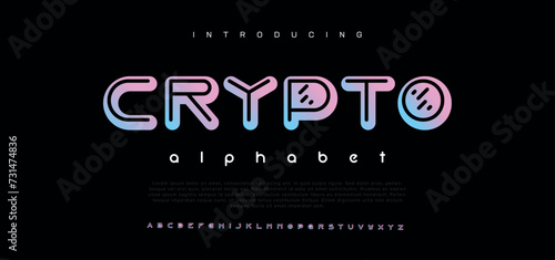 Crypto font creative modern alphabet fonts.