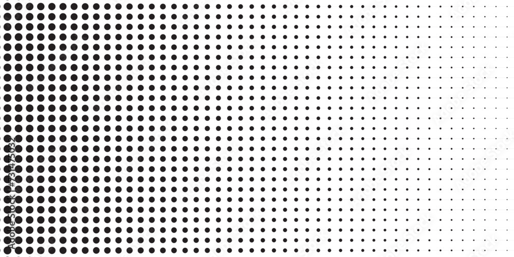 Background with monochrome dotted texture. Polka dot pattern template. Background with black dots - stock vector dots background vector dots illustration - obrazy, fototapety, plakaty 