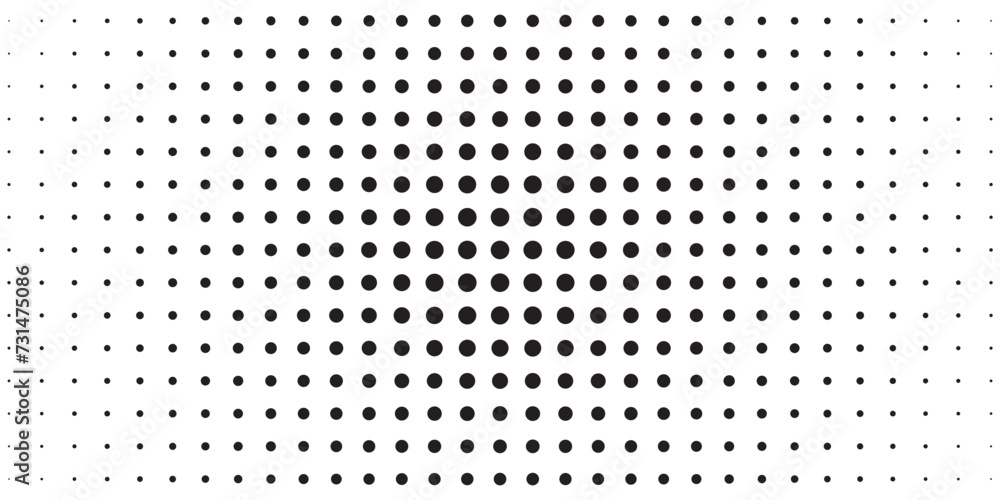 Background with monochrome dotted texture. Polka dot pattern template. Background with black dots - stock vector dots background dots black - obrazy, fototapety, plakaty 