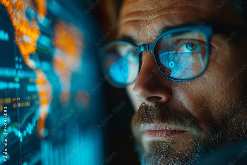 Expert analyzing data business analysis and Data Management System close-up Expert analyzing data business analysis and Data Management System close-up