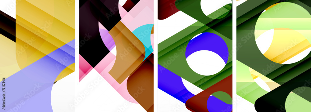 Abstract background set featuring captivating triangles. Harmonious blend of geometry and style, these designs bring modern flair Abstract background set featuring captivating triangles. Harmonious blend of geometry and style, these designs bring modern flair