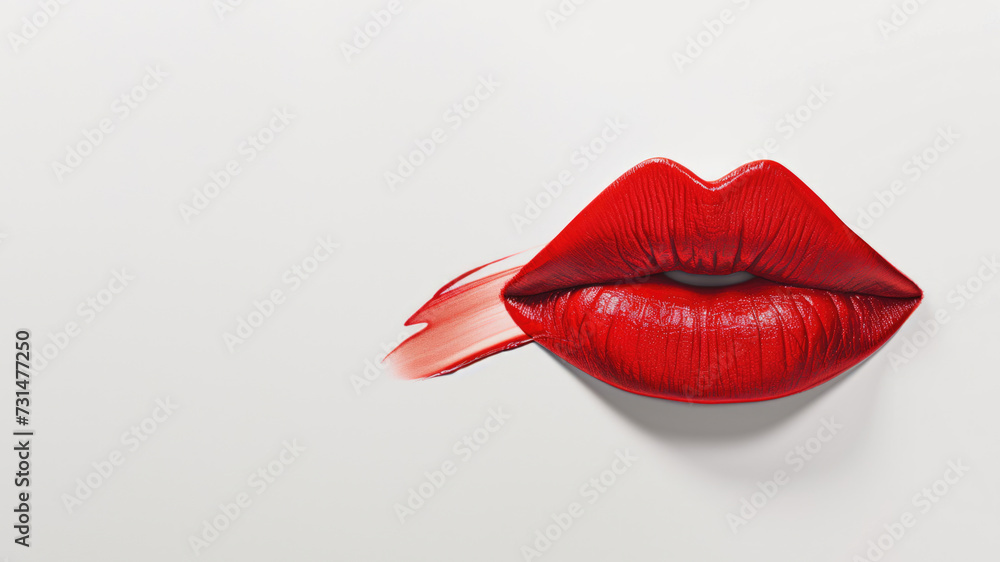 Bold red lipstick, beauty and makeup concept. Bold red lipstick, beauty and makeup concept.