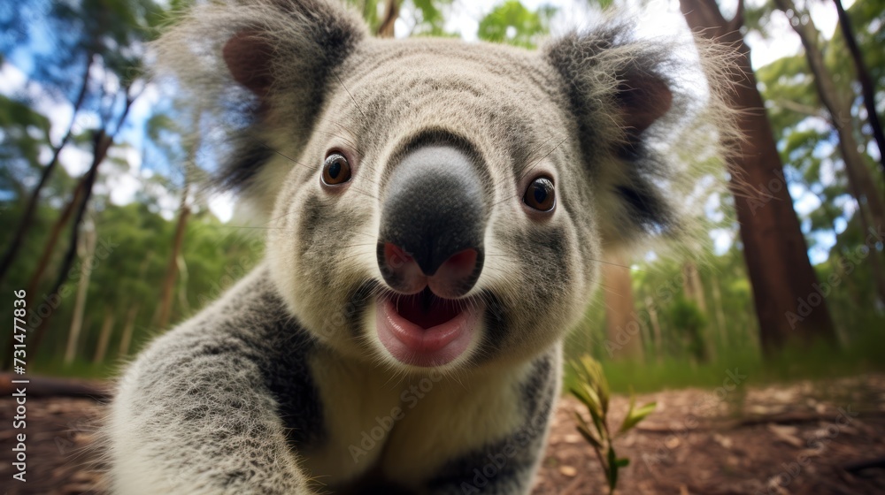 Fototapeta premium Close-up selfie portrait of a koala.