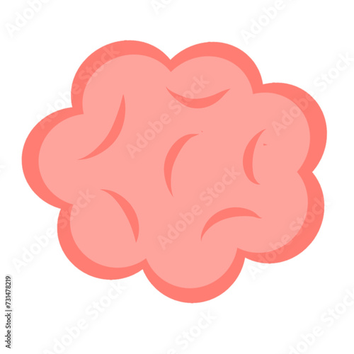 simple vector illustration of the brain. Cute human brain, organs character flat line cartoon kawaii illustration icon. isolated on white background. brain organs