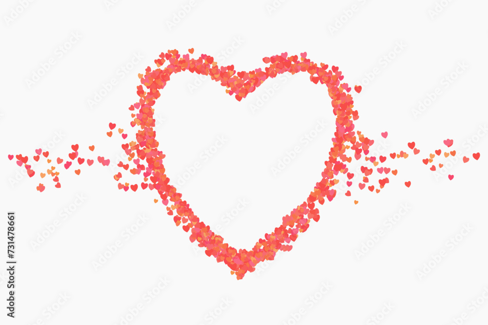 The pink hearts scattered around the empty area were a white heart in the middle. Designed for Valentine's Day. A heart that expresses love. Space for entering text. Vector illustration The pink hearts scattered around the empty area were a white heart in the middle. Designed for Valentine's Day. A heart that expresses love. Space for entering text. Vector illustration
