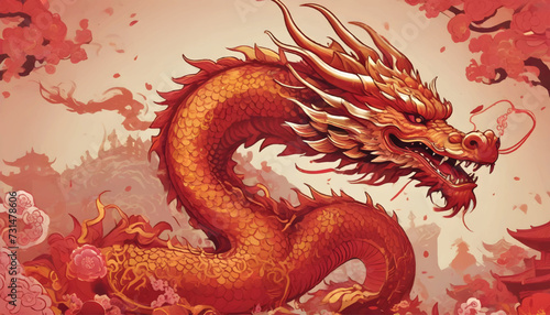 red dragon on white