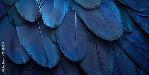 Beautiful dark blue color trends feather texture background.