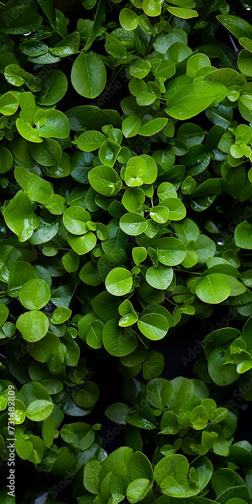 A top view of a beautiful macro closeup image of green natural small plant leaves vertical garden bush A top view of a beautiful macro closeup image of green natural small plant leaves vertical garden bush