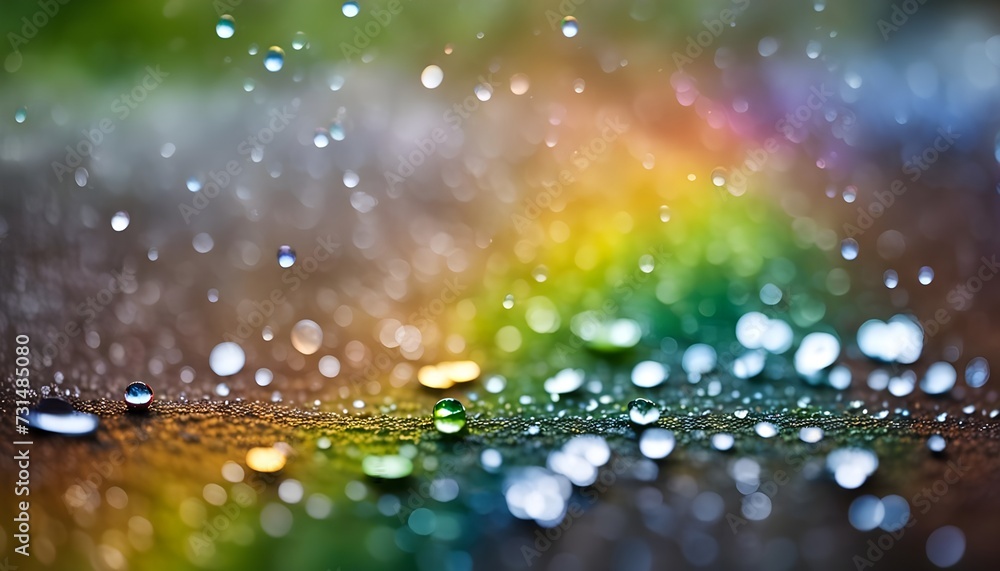 Rainbow water drops
