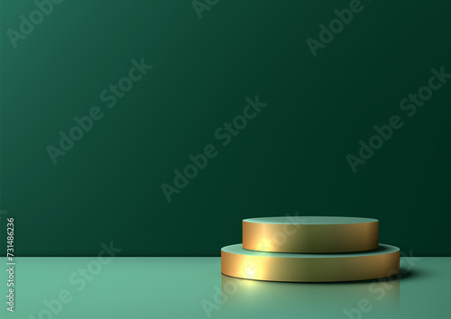 Golden and Green 3D Podium ...