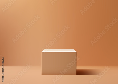 Luxurious beige podium mock...