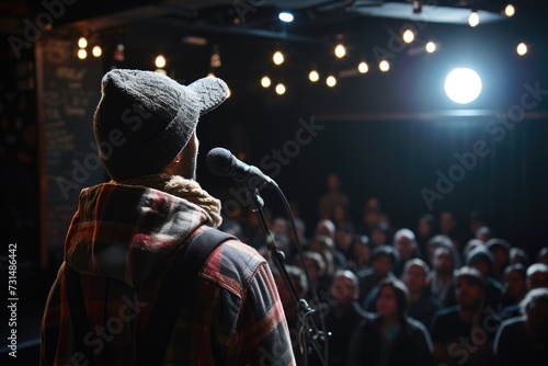 Man with microphone photo