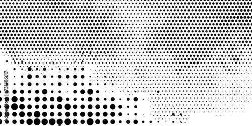 Background with monochrome dotted texture. Polka dot pattern template. Background with black dots - stock vector dots background  photo