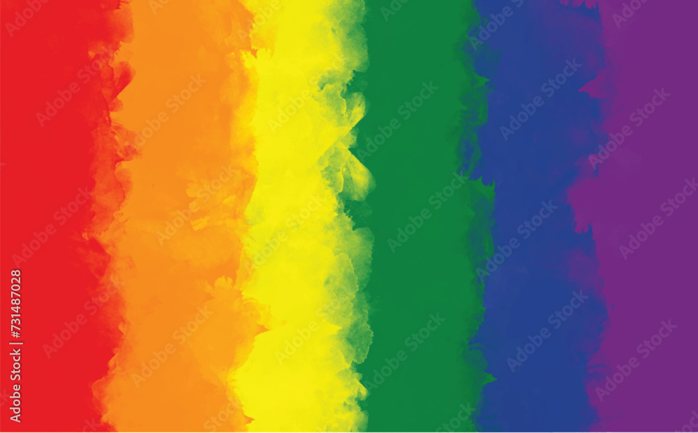LGBT watercolor flag, Vector hand-drawn textured graphic design element for vector artworks